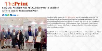 Skyy Skill Academy Signed MoU with Automotive Skills Development Council (ASDC) at the Bharat Mobility Global Expo 2024 has been featured in The Print